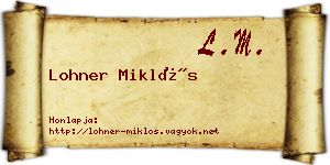 Lohner Miklós névjegykártya